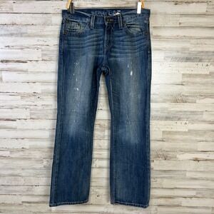 Y2K Denim Lab Bootcut Jeans Men 30x30 Blue Denim Slim Low Rise Distressed Grunge